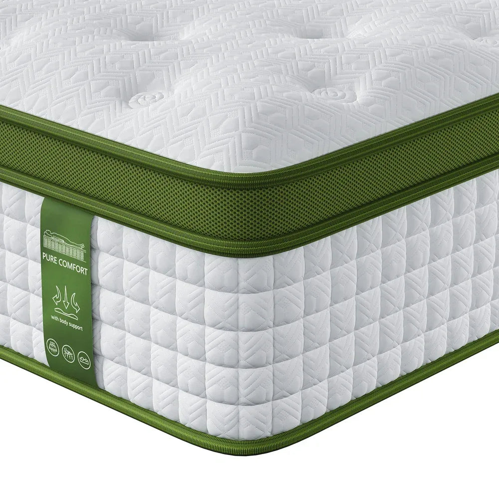 BedStory 34cm Single Latex Hybrid Mattress Medium Firm - 5 Zone Pocket Spring Bed for Pressure Relief Motion Isolation - Mekamart Australia