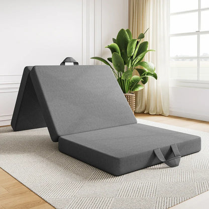 BedStory Folding Mattress Small King Single Trifold Mattress Firm Support Foam Washable Cover 15cm - Mekamart Australia