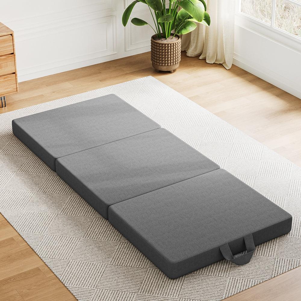 BedStory Folding Mattress Small King Single Trifold Mattress Firm Support Foam Washable Cover 15cm - Mekamart Australia