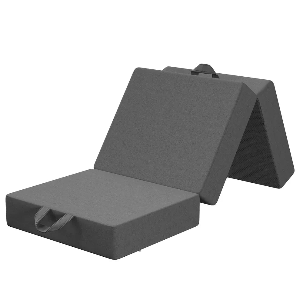 BedStory Folding Mattress Small Single Trifold Mattress Firm Support Foam Washable Cover 15cm - Mekamart Australia