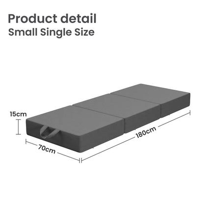 BedStory Folding Mattress Small Single Trifold Mattress Firm Support Foam Washable Cover 15cm - Mekamart Australia