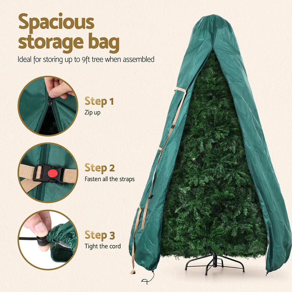 Jingle Jollys Christmas Tree Storage Bag Fits Up to 9ft Tree Xmas Bag Green - Mekamart Australia