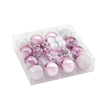 Jingle Jollys 33pcs Christmas Tree Decorations Set Baubles Ornaments Party Pink - Mekamart Australia