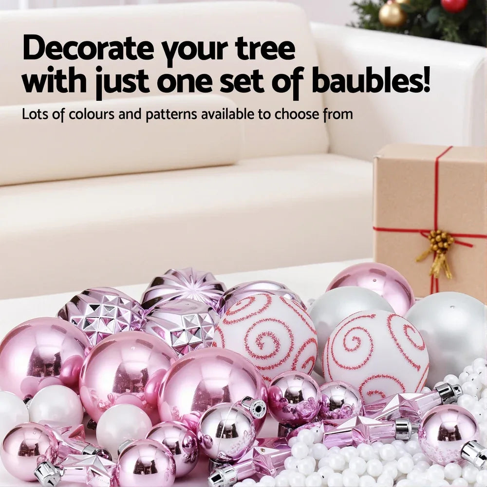 Jingle Jollys 33pcs Christmas Tree Decorations Set Baubles Ornaments Party Pink - Mekamart Australia