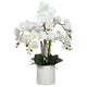 Large Multi-Stem White Potted Faux Orchid 65cm - Mekamart Australia