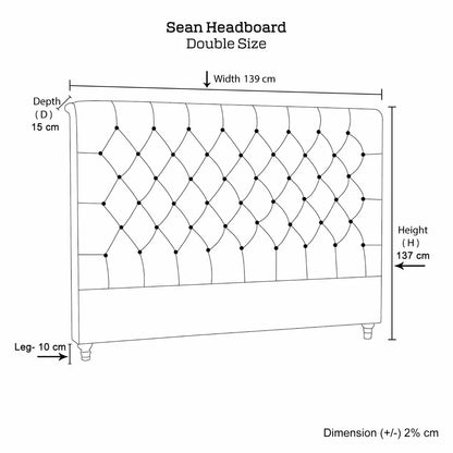 Bed Head Double Size French Provincial Headboard Upholsterd Fabric Charcoal - Mekamart Australia