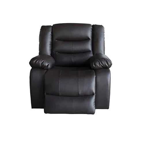 3+2+1 Seater Recliner Sofa In Faux Leather Lounge Couch in Black - Mekamart Australia