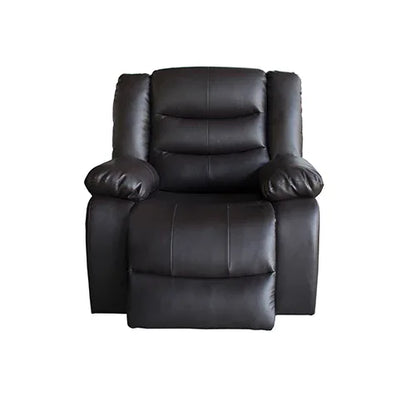 3+2+1 Seater Recliner Sofa In Faux Leather Lounge Couch in Black - Mekamart Australia